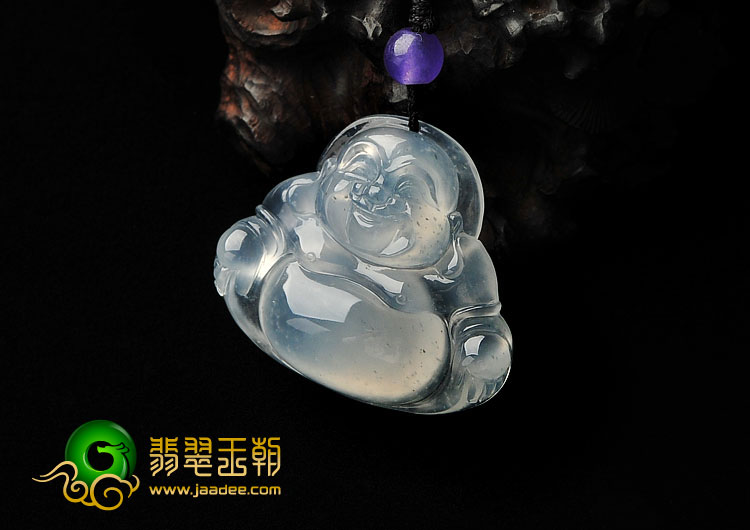 冰种无色缅甸翡翠A货玉佛挂件