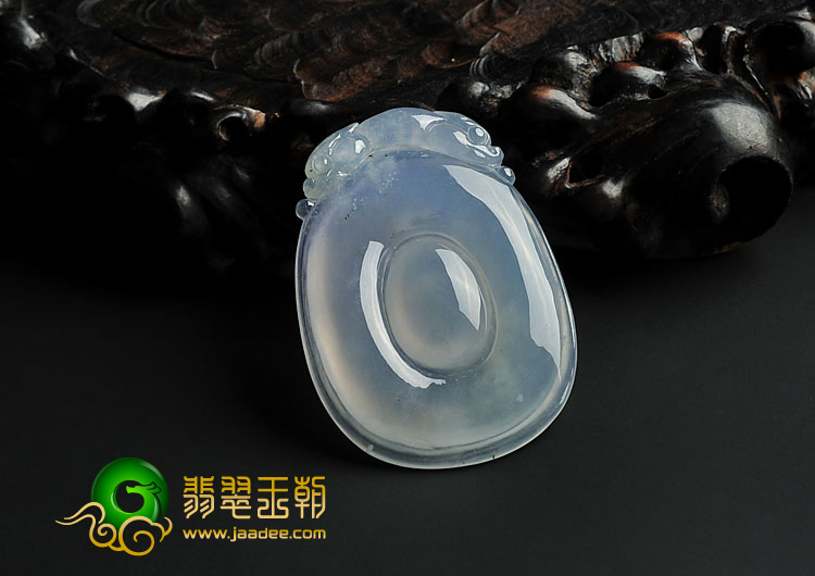 冰种淡紫罗兰缅甸翡翠A货福在眼前挂件