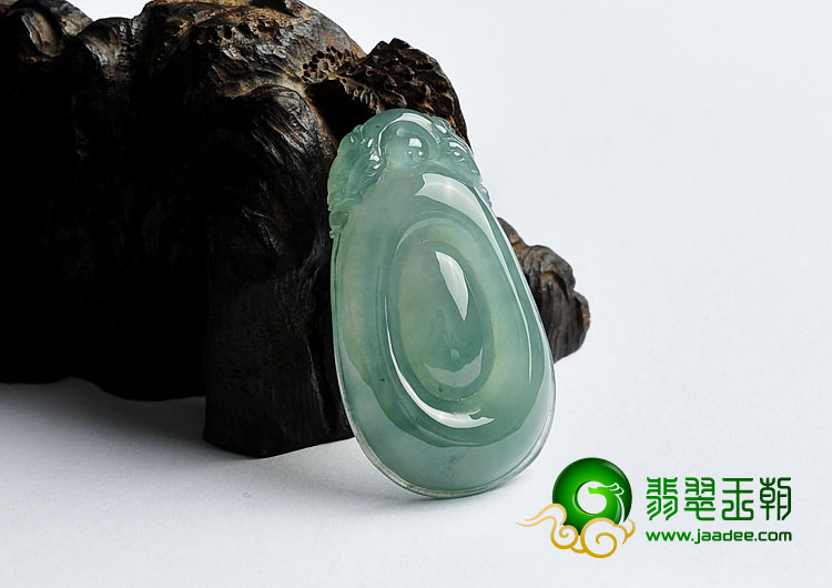 冰种晴水缅甸翡翠A货福在眼前挂件