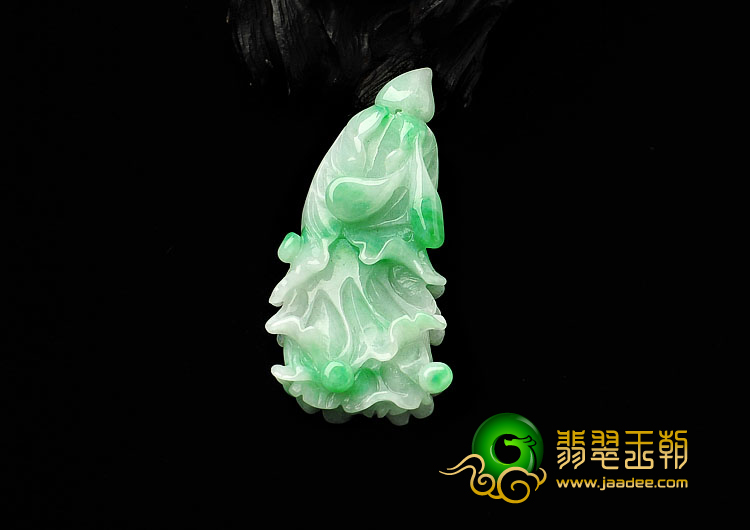 糯冰种飘翠缅甸翡翠A货白菜挂件