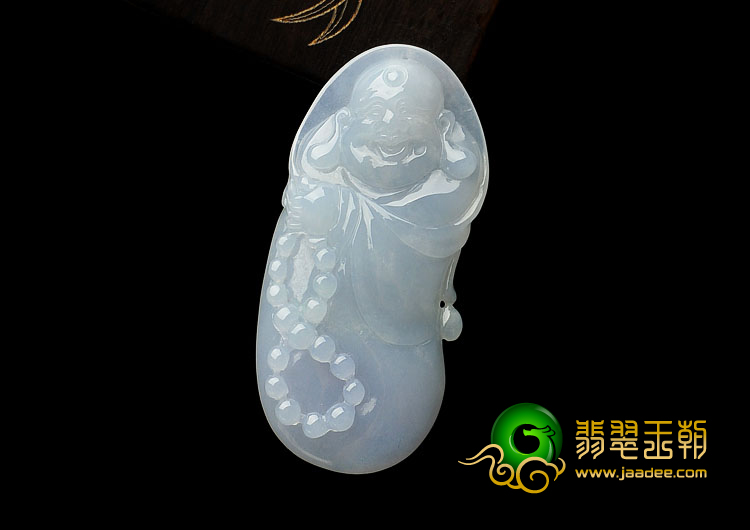 糯冰种淡紫罗兰缅甸翡翠A货玉佛挂件