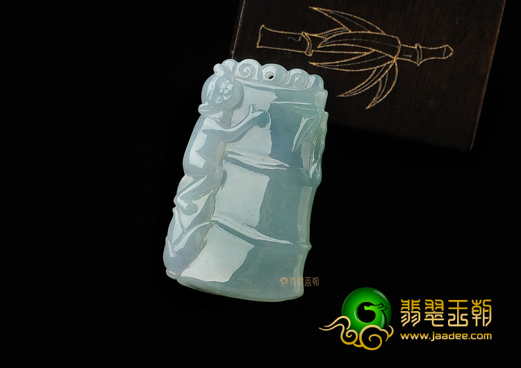 冰种晴水缅甸翡翠A货节节高升挂件
