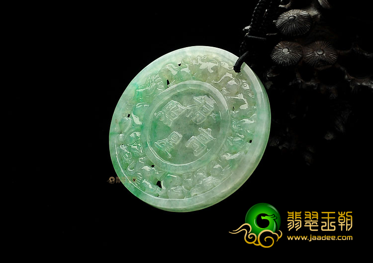冰种飘翠缅甸翡翠A货福星高照挂件