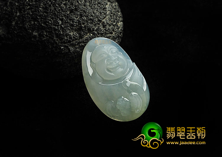 冰种晴水缅甸翡翠A货纳福挂件