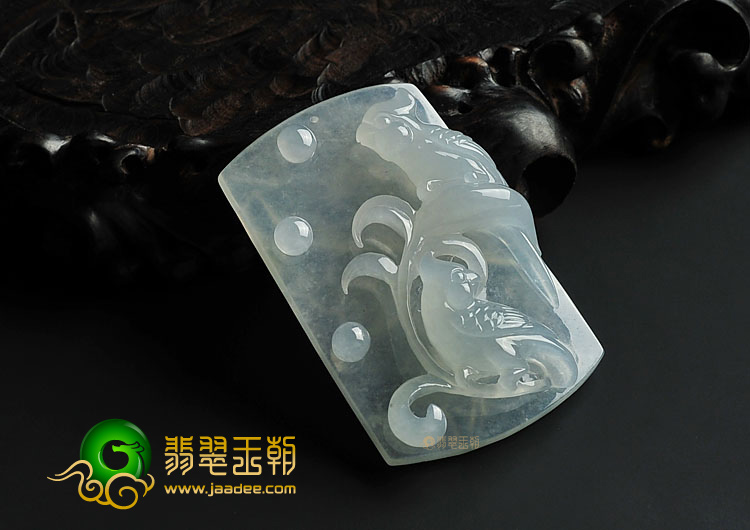 冰种晴水缅甸翡翠A货喜上枝头挂件