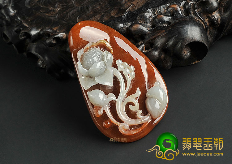 糯冰种红翡缅甸翡翠A货一品清廉挂件