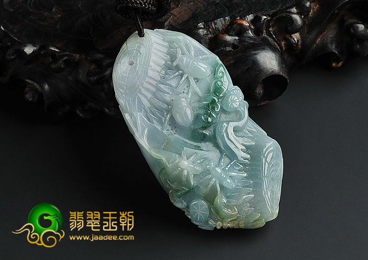 糯冰种略飘花缅甸翡翠A货生生不息挂件/手玩件