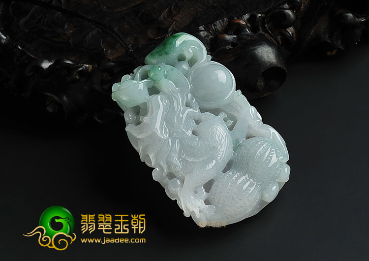 糯冰种飘花缅甸翡翠A货生意兴隆挂件