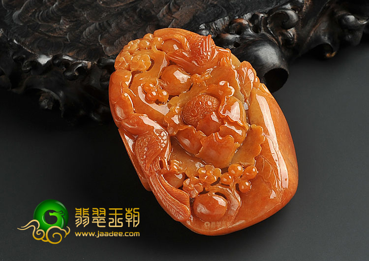 糯冰种红黄翡缅甸翡翠A货鸟语花香手玩件