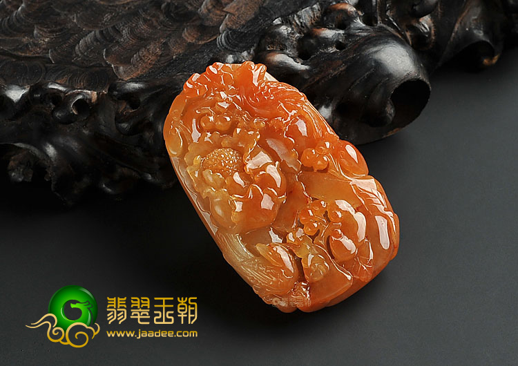 糯冰种红黄翡缅甸翡翠A货花开富贵挂件