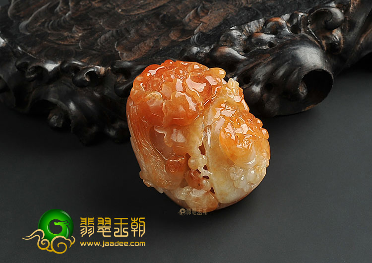 糯冰种红黄翡缅甸翡翠A货花开富贵挂件