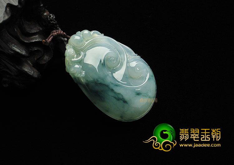 糯冰种飘花缅甸翡翠A货如意挂件