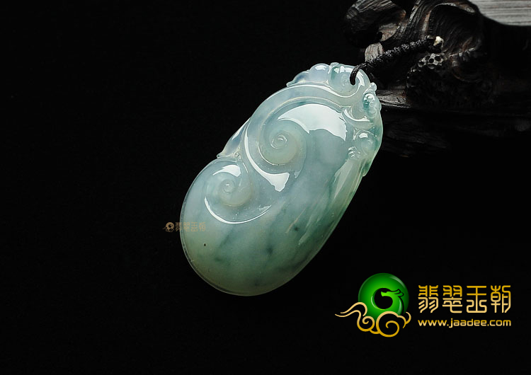 糯冰种飘花缅甸翡翠A货如意挂件