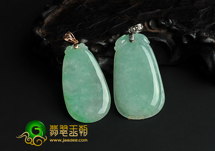 糯冰种豆色缅甸翡翠A货福瓜挂件(单价)