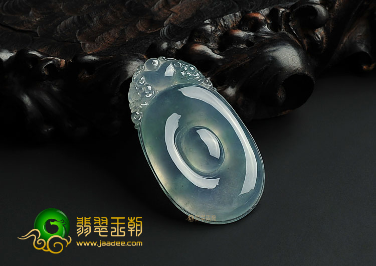 冰种晴水缅甸翡翠A货福在眼前挂件