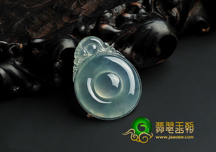 冰种晴水缅甸翡翠A货福在眼前挂件