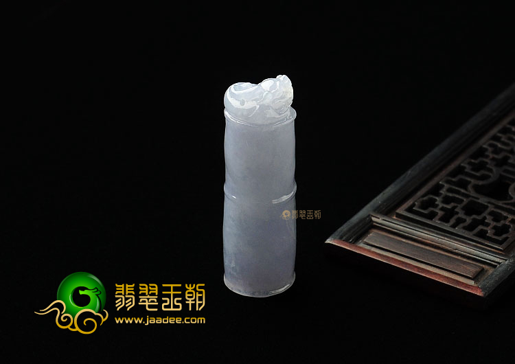 糯冰种淡紫罗兰缅甸翡翠A货节节高挂件