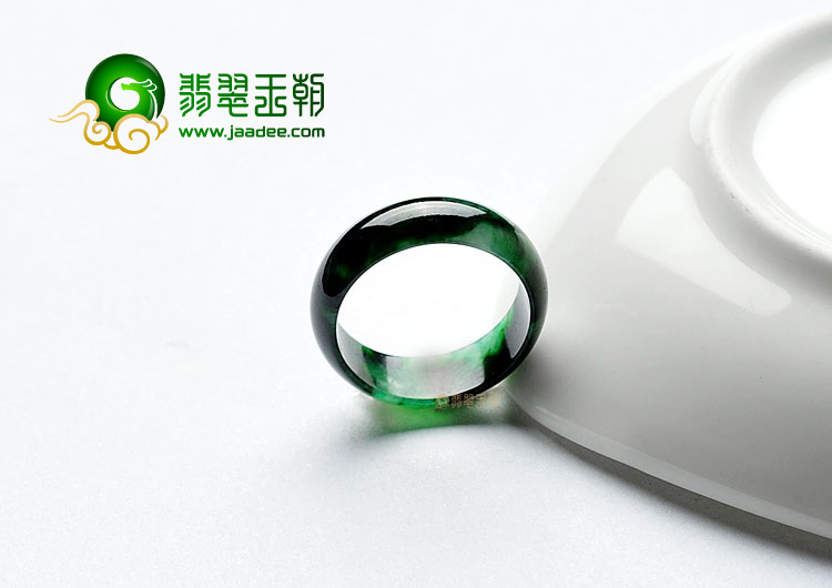 糯冰种癣加绿缅甸翡翠A货指环