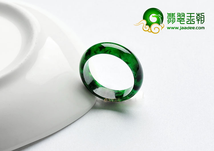 糯冰种癣加绿缅甸翡翠A货指环