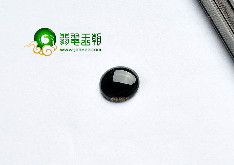 糯冰种墨翠缅甸翡翠A货戒面