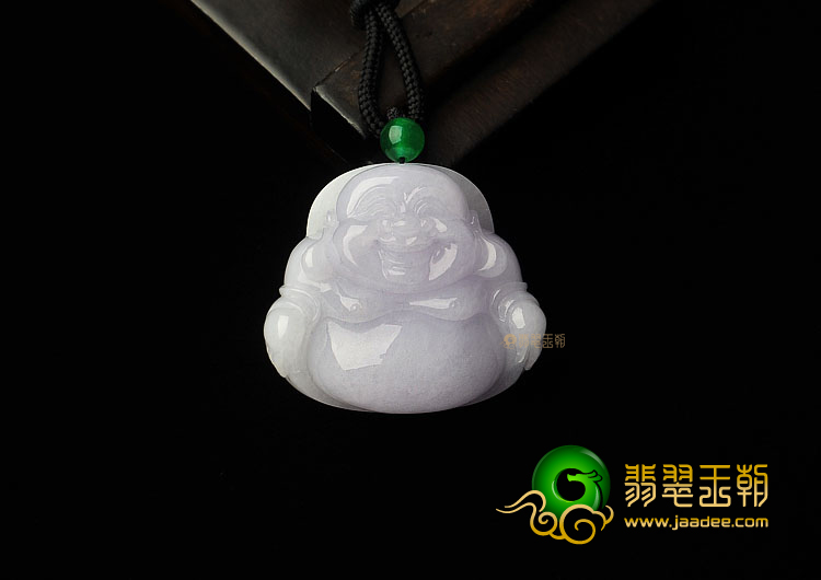 糯冰种紫罗兰缅甸翡翠A货玉佛挂件