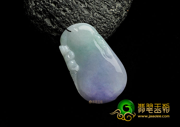 糯冰种紫罗兰缅甸翡翠A货福瓜挂件
