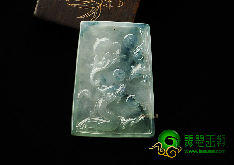 冰种飘花缅甸翡翠A货望子成龙挂件