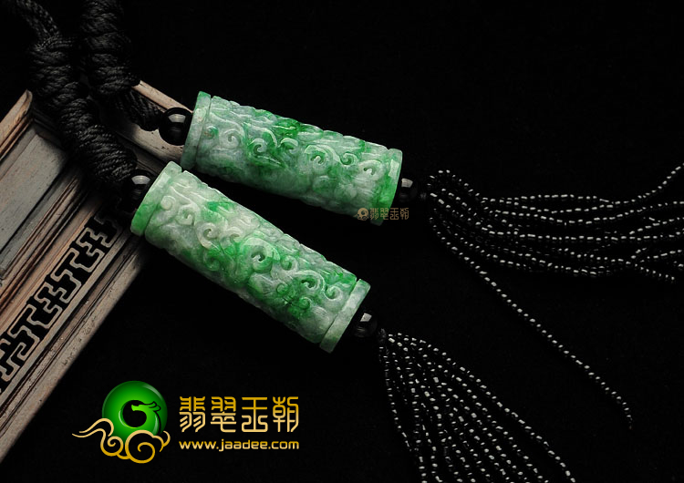 糯冰种飘翠缅甸翡翠A货福柱挂件(单价)