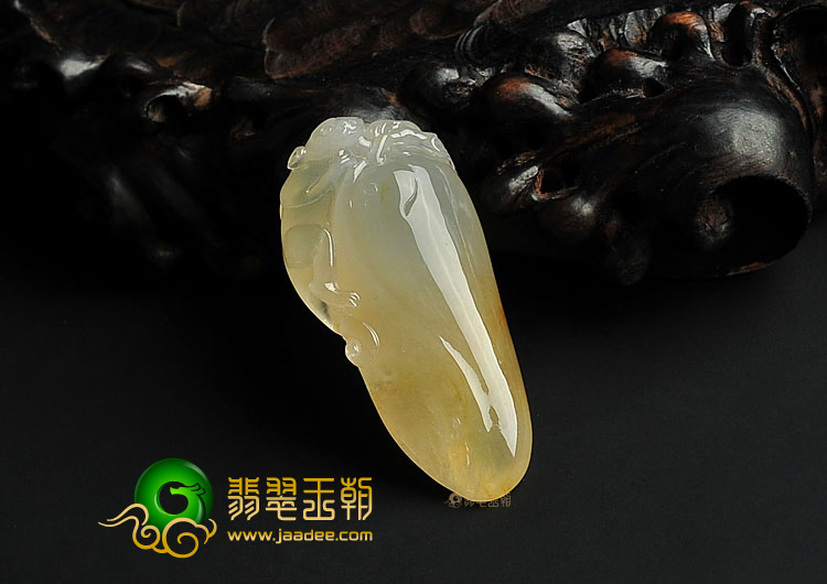 冰种黄翡缅甸翡翠A货福瓜挂件