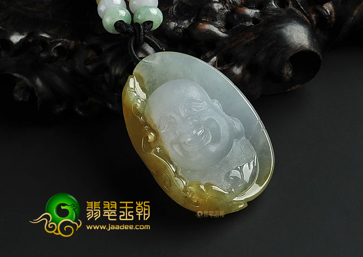 (超级推荐)冰种褐黄翡缅甸翡翠A货玉佛挂件