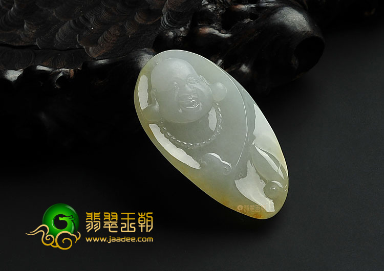 冰种黄翡缅甸翡翠A货玉佛挂件