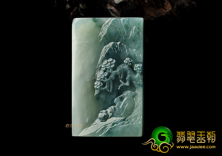 冰种飘花缅甸翡翠A货延年益寿挂件