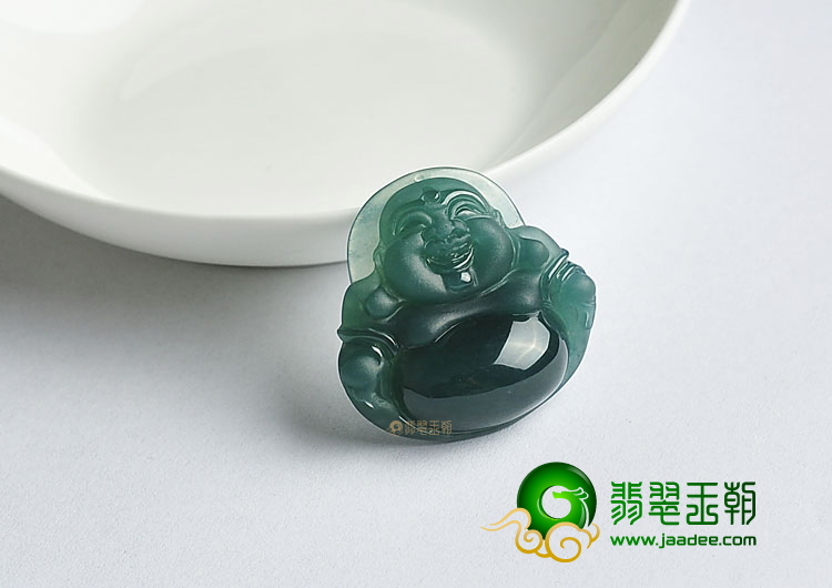 冰种蓝水缅甸翡翠A货玉佛挂件