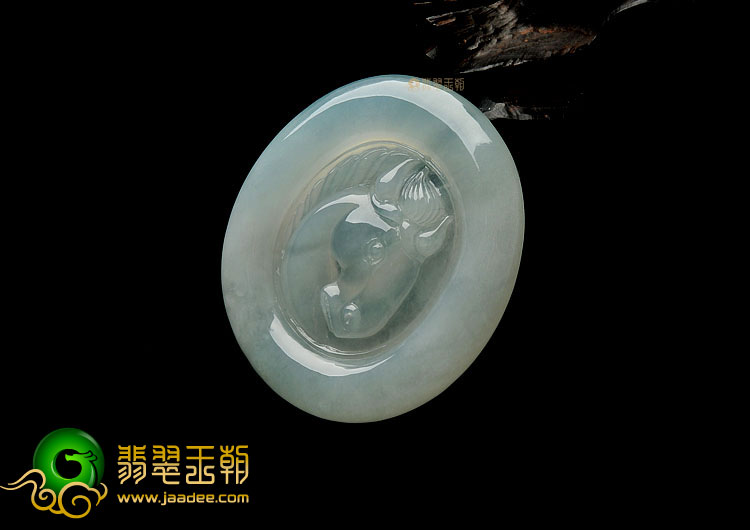 糯冰种晴水缅甸翡翠A货马到成功挂件