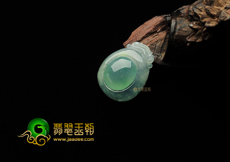 冰种飘花缅甸翡翠A货福在眼前挂件