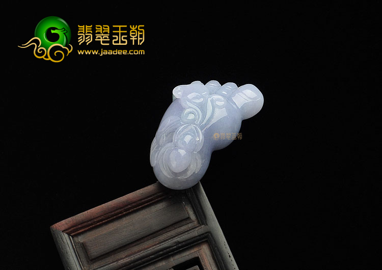 糯冰种紫罗兰缅甸翡翠A货知足常乐挂件