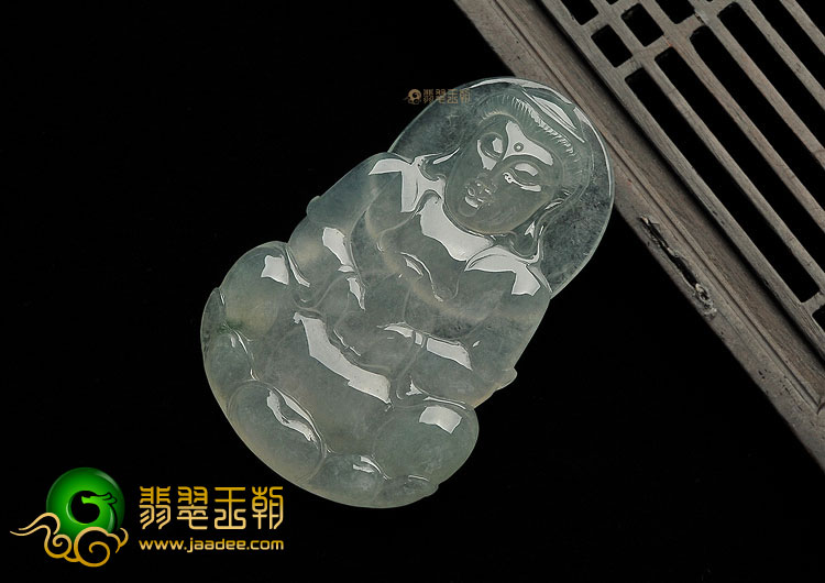 冰种晴水缅甸翡翠A货观音挂件