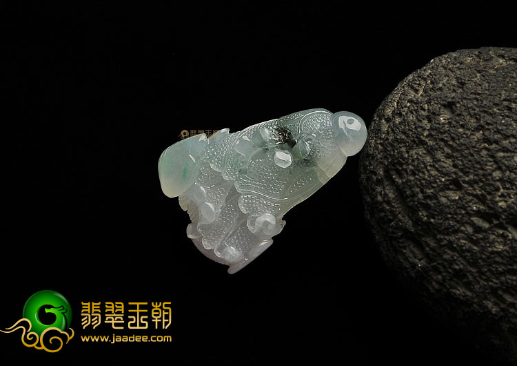 冰种淡紫罗兰飘花缅甸翡翠A货白菜挂件