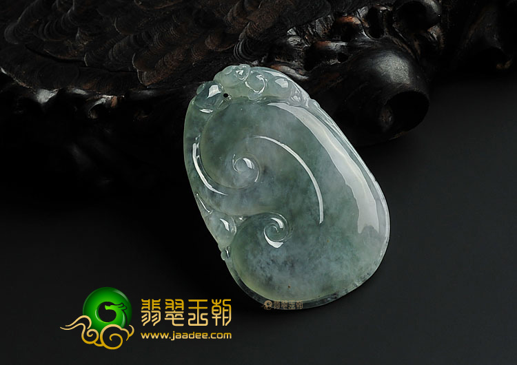 糯冰种晴水缅甸翡翠A货如意挂件