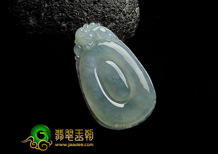 冰种晴水缅甸翡翠A货福在眼前挂件