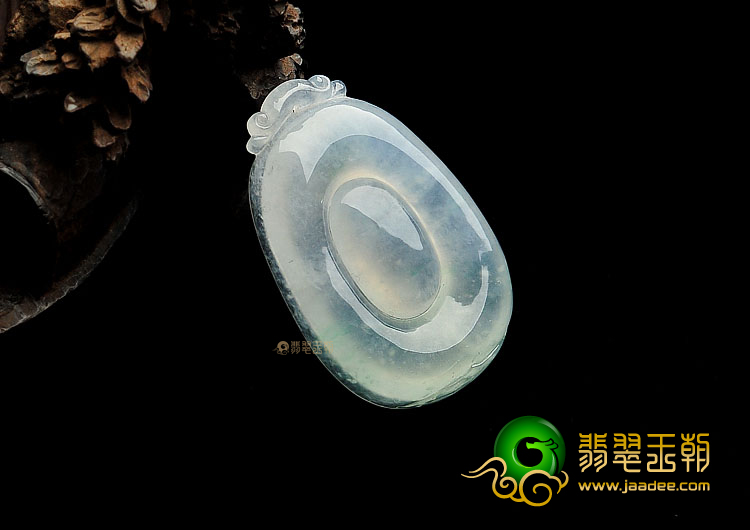 冰种晴水缅甸翡翠A货福在眼前挂件