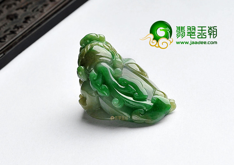 糯冰种黄加绿缅甸翡翠A货招财进宝挂件