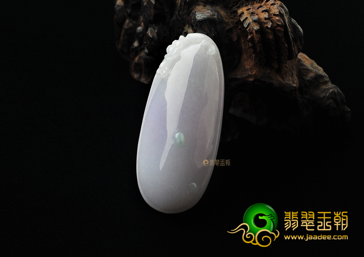 糯冰种淡紫罗兰缅甸翡翠A货福瓜挂件