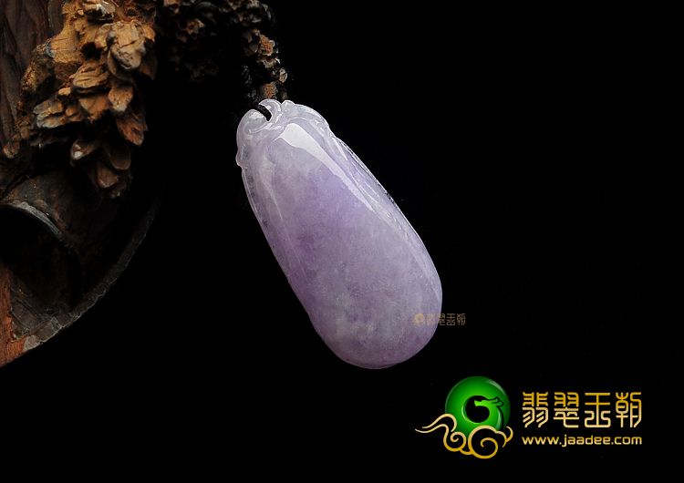 糯冰种紫罗兰缅甸翡翠A货福瓜挂件