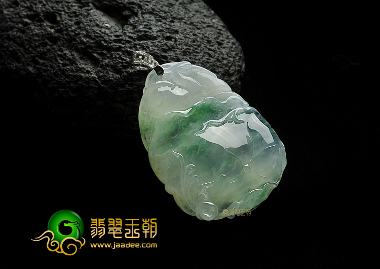 (超值推荐)冰种飘花缅甸翡翠A货一路连升挂件