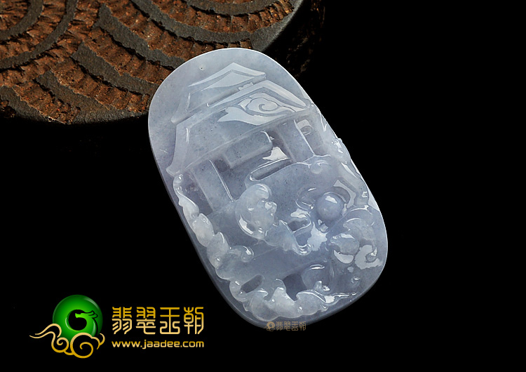 糯冰种紫罗兰缅甸翡翠A货五福临门挂件