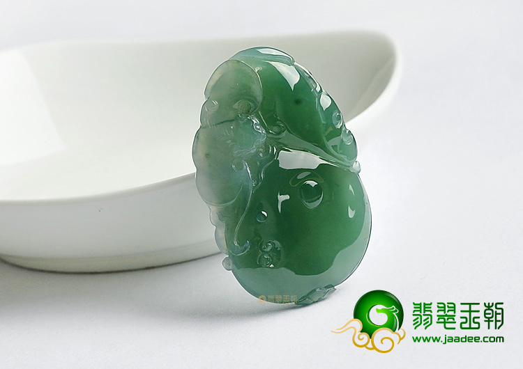 冰种晴水缅甸翡翠A货福在眼前挂件