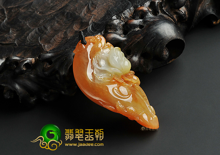 糯冰种红黄翡缅甸翡翠A货花开富贵挂件