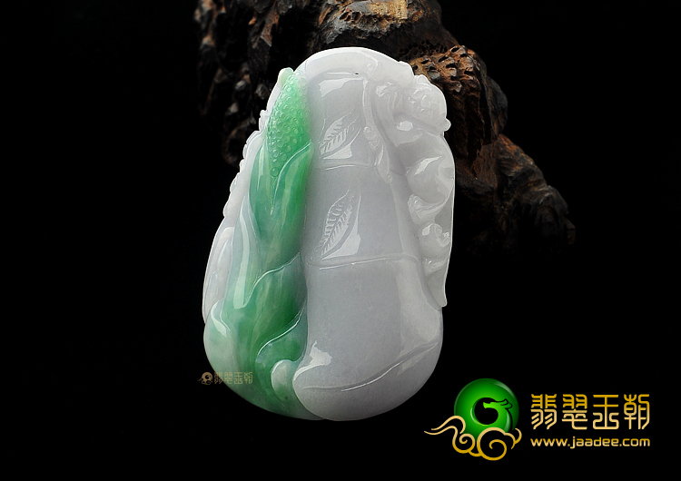 糯冰种春带彩缅甸翡翠A货节节高升挂件
