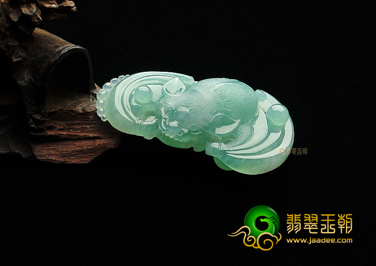 冰种晴水缅甸翡翠A货福在眼前挂件